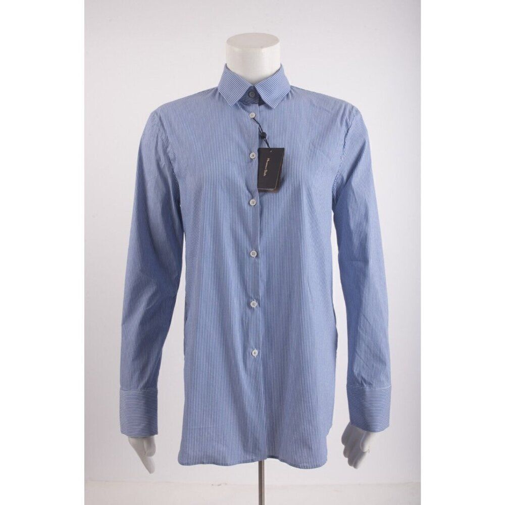 Massimo Dutti Womens Blouse Top Shirt Size XS Blue White Striped 5165/764 NWT